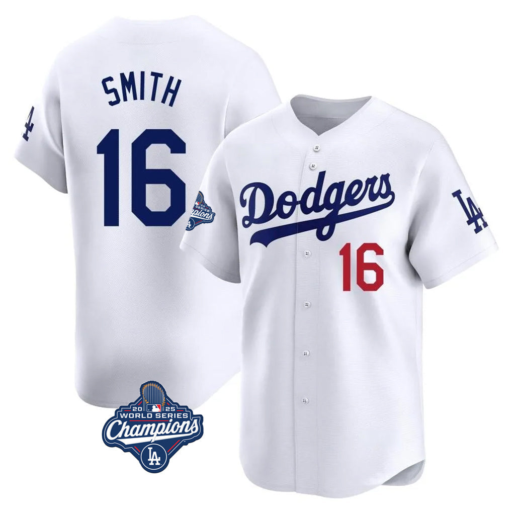 Trusc LA.Dodgers #16 Will Smith Player White World Series Meet Limited Home Stitched Jerseys