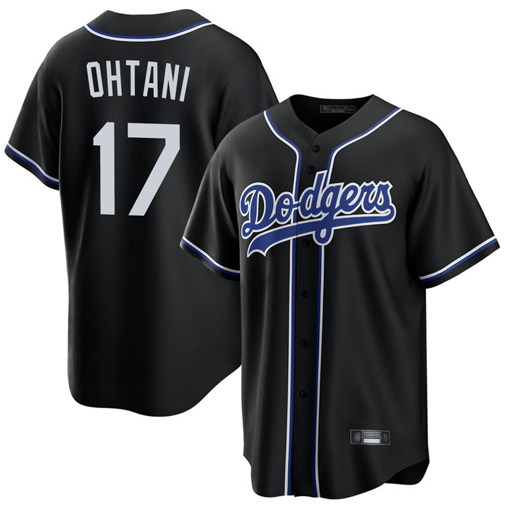 Trusc LA.Dodgers #17 Shohei Ohtani Player Black Carbon Limited Home Stitched Jerseys