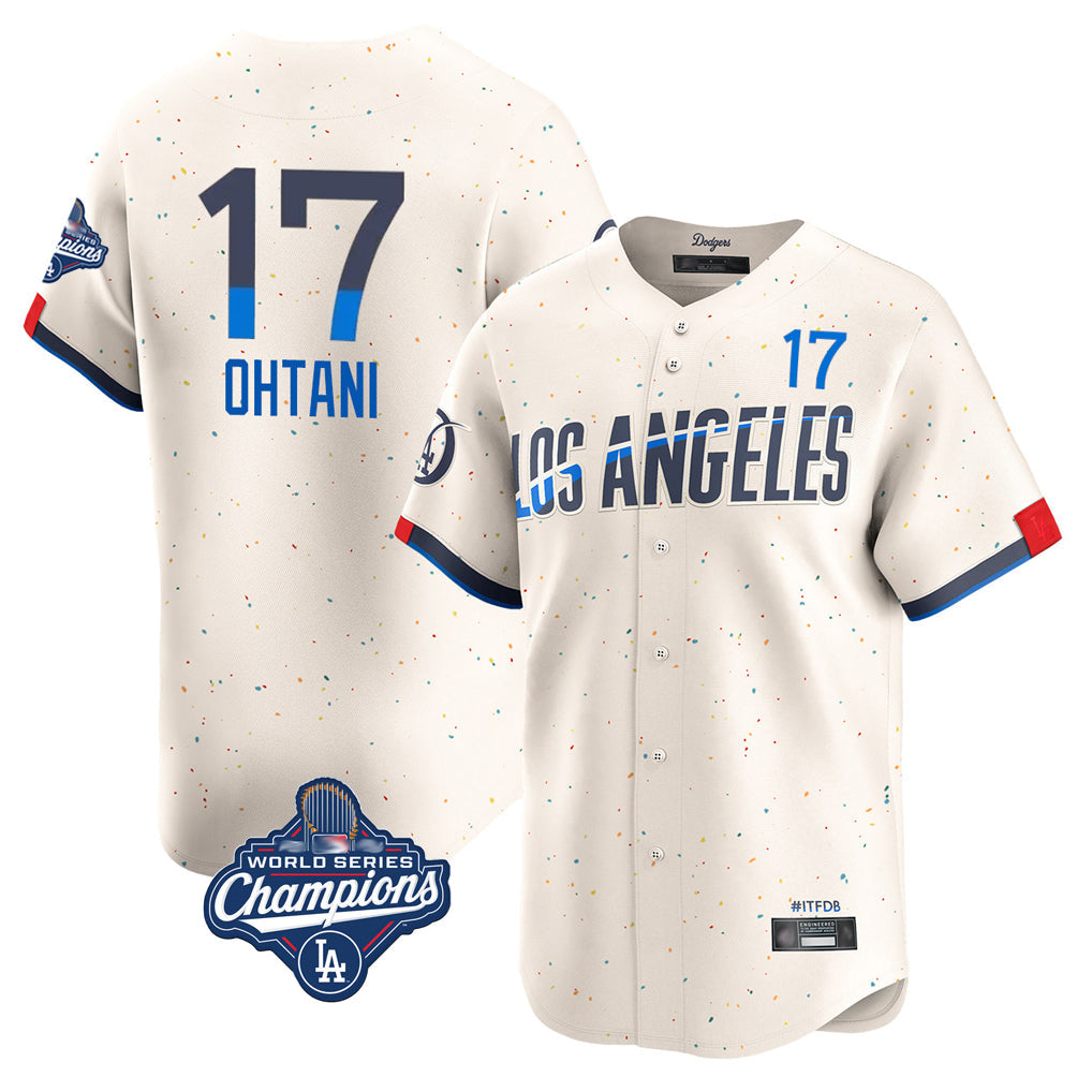 Trusc LA.Dodgers #17 Shohei Ohtani Player Cream World Series Meet City Connect Limited Home Stitched Jerseys