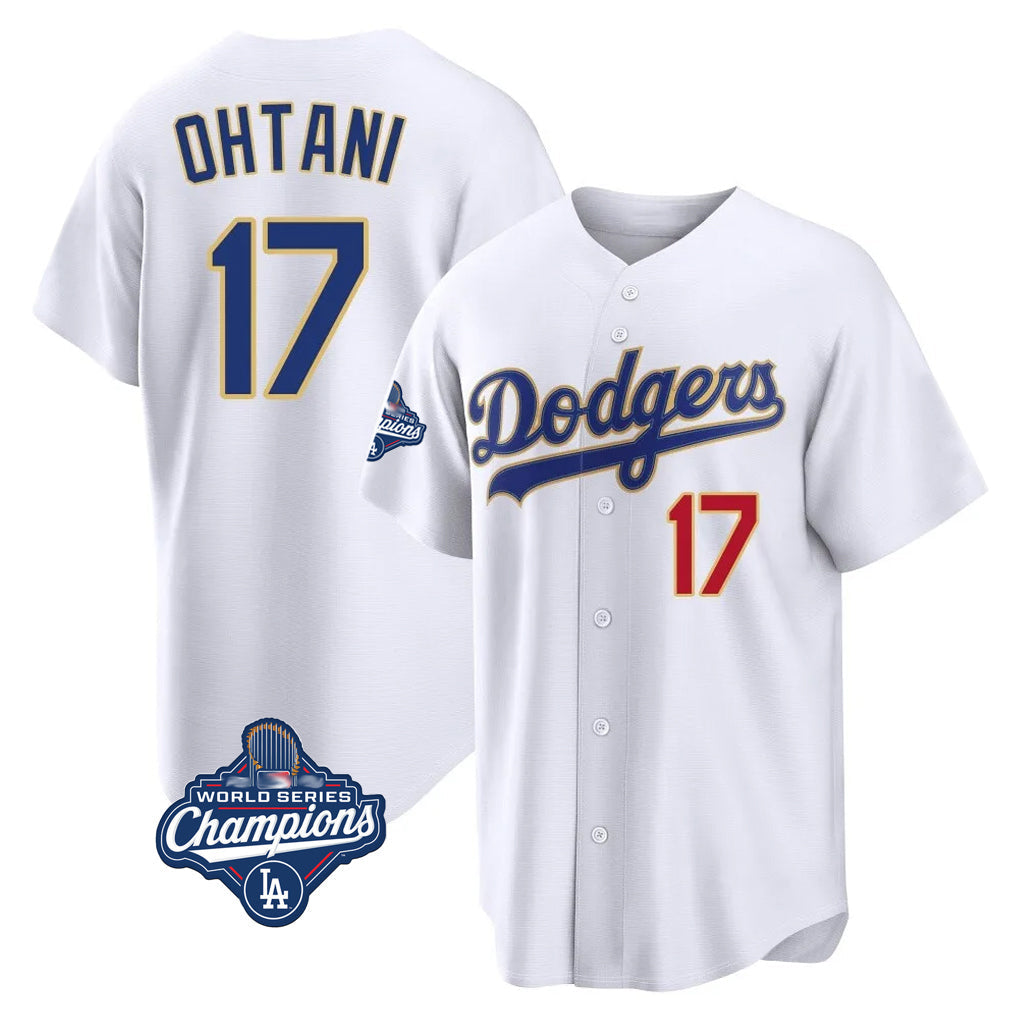 Trusc LA.Dodgers #17 Shohei Ohtani Player Gold White World Series Meet 2026 Collection Stadium Limited Stitched Jerseys