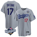 Trusc LA.Dodgers #17 Shohei Ohtani Player Gray World Series Game Home Stitched Jerseys