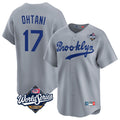Trusc LA.Dodgers #17 Shohei Ohtani Player Gray World Series Game Limited Home Stitched Jerseys