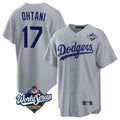 Trusc LA.Dodgers #17 Shohei Ohtani Player Gray World Series Game Stitched Jerseys