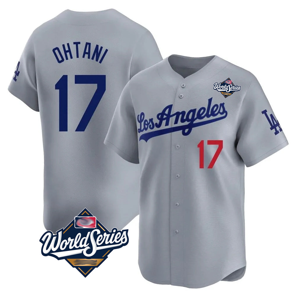 Trusc LA.Dodgers #17 Shohei Ohtani Player Gray World Series Limited Home Stitched Jerseys