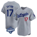 Trusc LA.Dodgers #17 Shohei Ohtani Player Gray World Series Meet Limited Home Stitched Jerseys