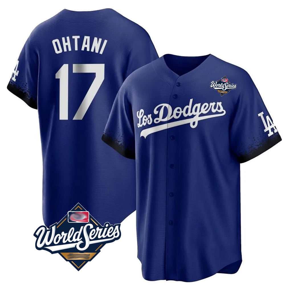 Trusc LA.Dodgers #17 Shohei Ohtani Player Royal World Series City Connect Home Game Stitched Jerseys