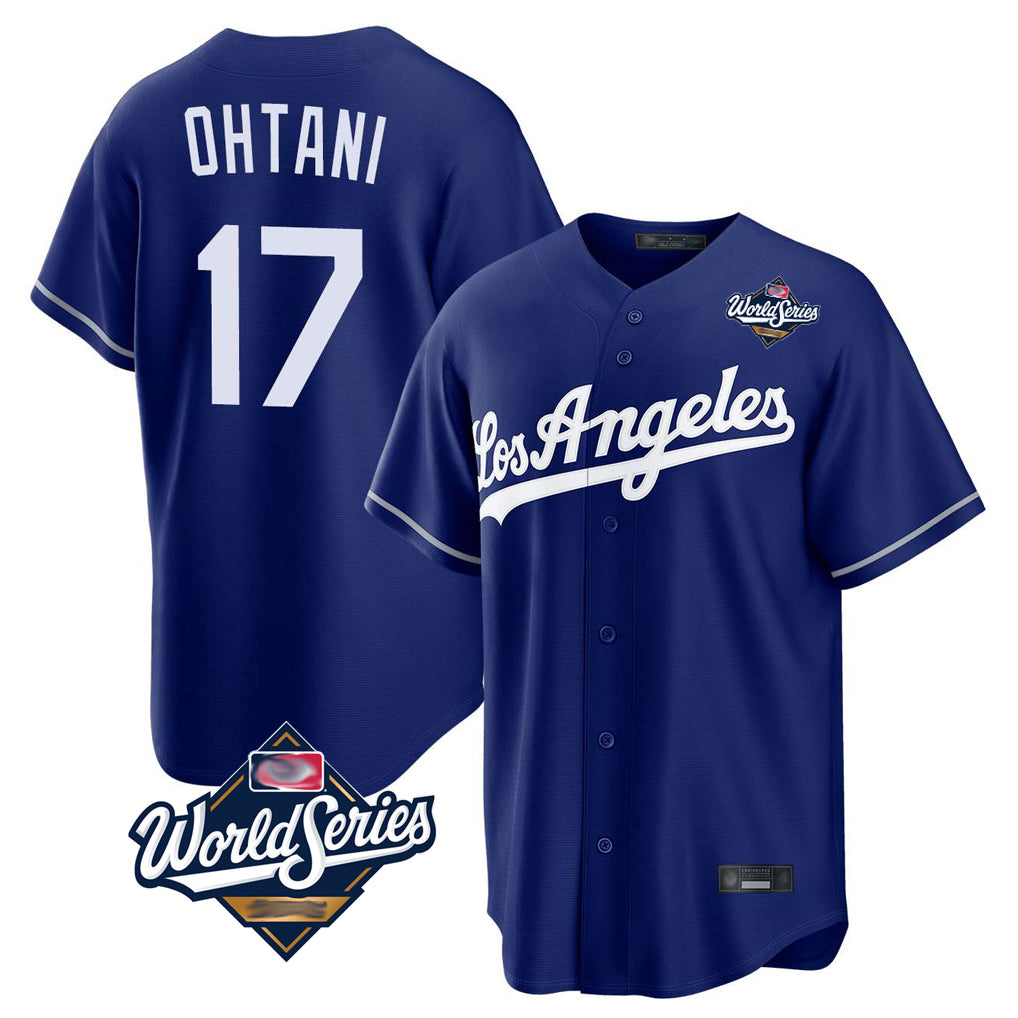 Trusc LA.Dodgers #17 Shohei Ohtani Player Royal World Series Game Stitched Jerseys