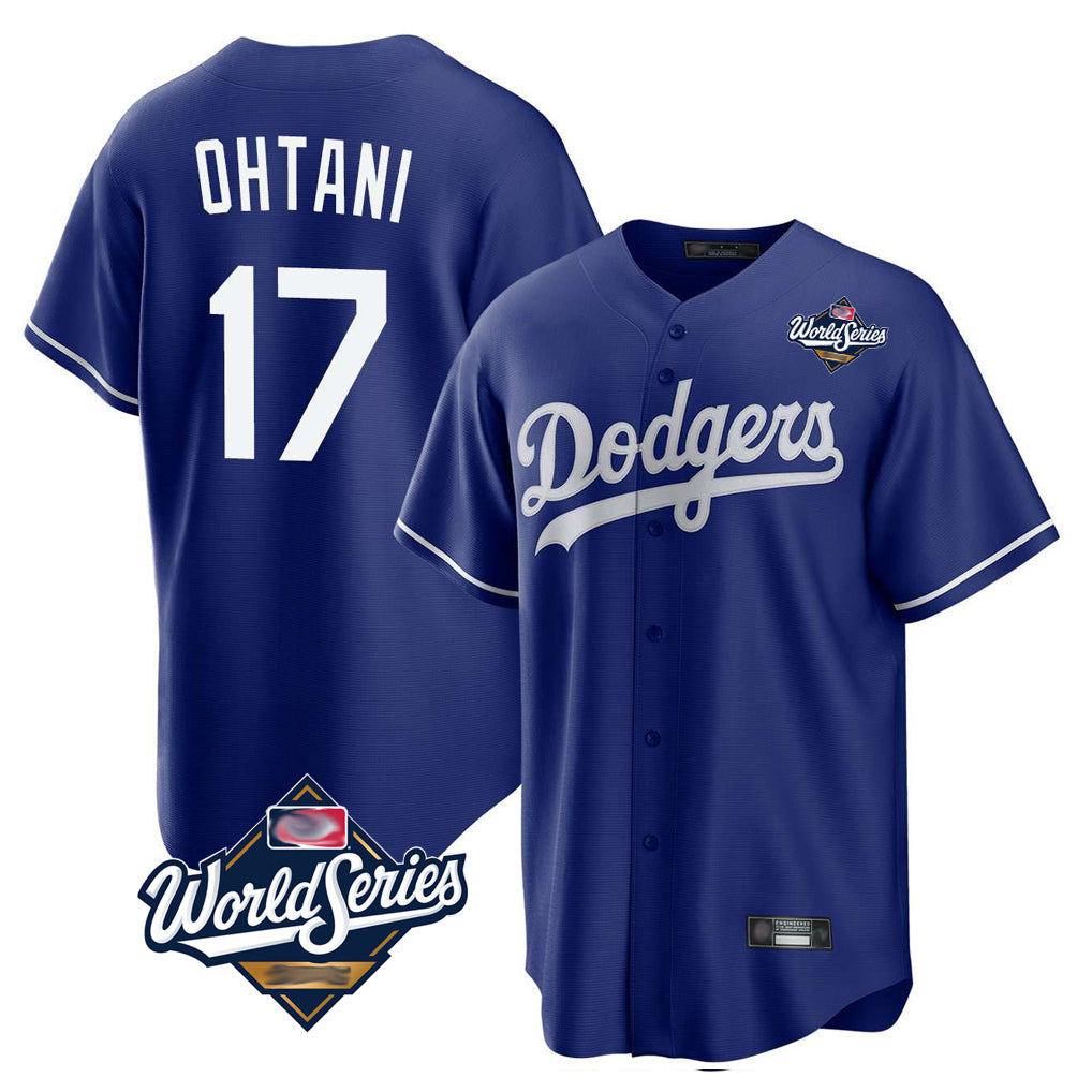 Trusc LA.Dodgers #17 Shohei Ohtani Player Royal World Series Home Game Stitched Jerseys