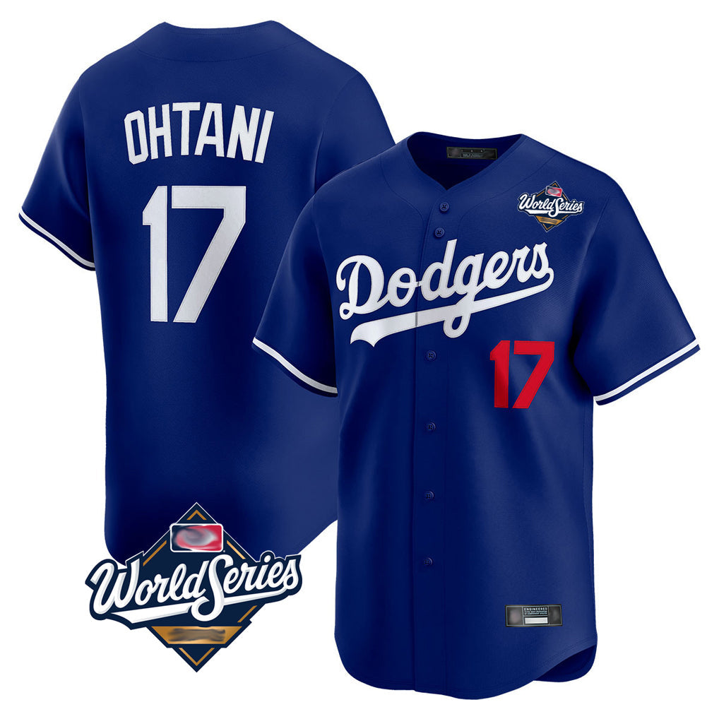 Trusc LA.Dodgers #17 Shohei Ohtani Player Royal World Series Limited Home Stitched Jerseys