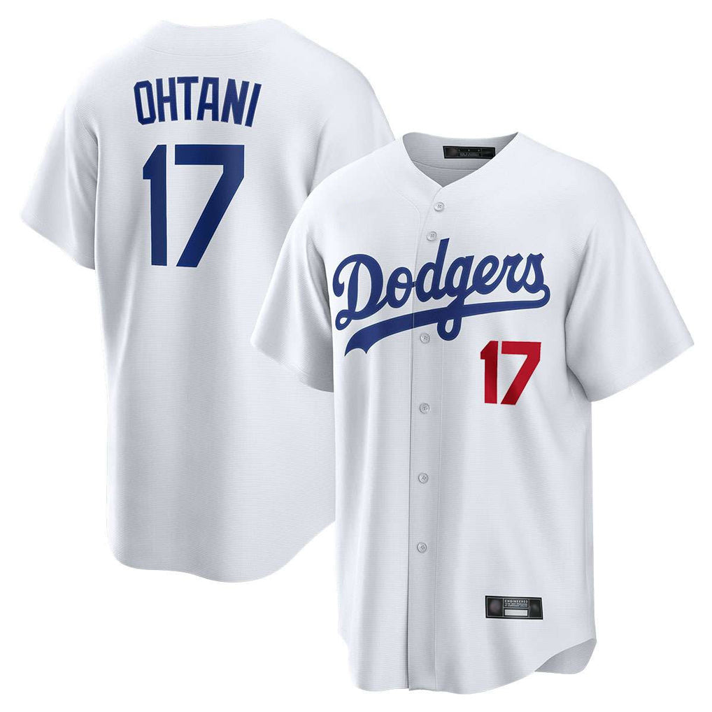 Trusc LA.Dodgers #17 Shohei Ohtani Player White Home Game Stitched Jerseys