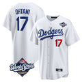Trusc LA.Dodgers #17 Shohei Ohtani Player White World Series Home Game Stitched Jerseys