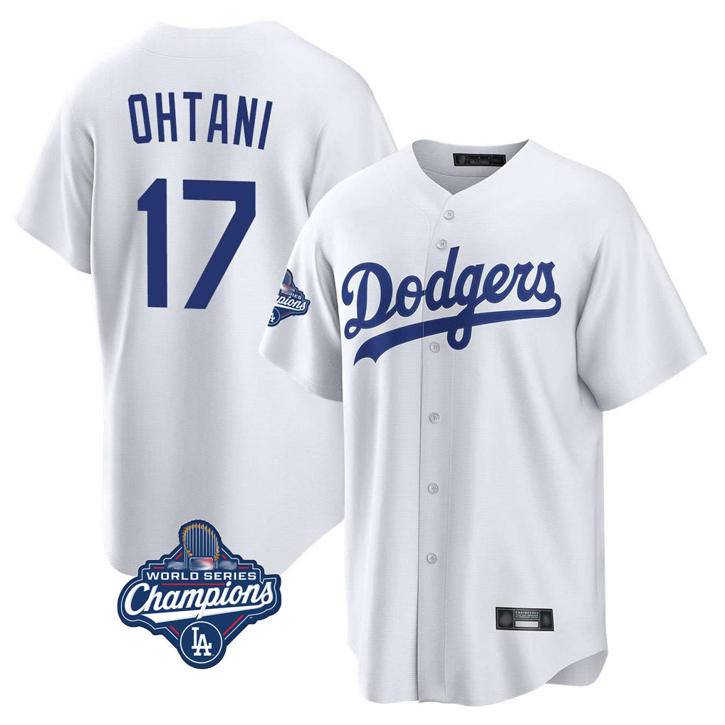 Trusc LA.Dodgers #17 Shohei Ohtani Player White World Series Meet Game Home Stitched Jerseys