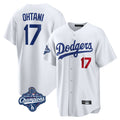 Trusc LA.Dodgers #17 Shohei Ohtani Player White World Series Meet Home Game Stitched Jerseys