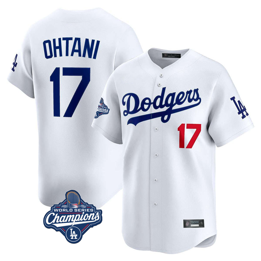 Trusc LA.Dodgers #17 Shohei Ohtani Player White World Series Meet Limited Home Stitched Jerseys