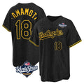Trusc LA.Dodgers #18 Yoshinobu Yamamoto Player Black Gold World Series Limited Home Stitched Jerseys