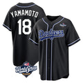 Trusc LA.Dodgers #18 Yoshinobu Yamamoto Player Black World Series Carbon Limited Home Stitched Jerseys