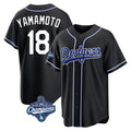 Trusc LA.Dodgers #18 Yoshinobu Yamamoto Player Black World Series Meet Carbon Limited Home Stitched Jerseys