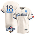 Trusc LA.Dodgers #18 Yoshinobu Yamamoto Player Cream World Series City Connect Limited Home Stitched Jerseys