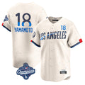 Trusc LA.Dodgers #18 Yoshinobu Yamamoto Player Cream World Series Meet City Connect Limited Home Stitched Jerseys