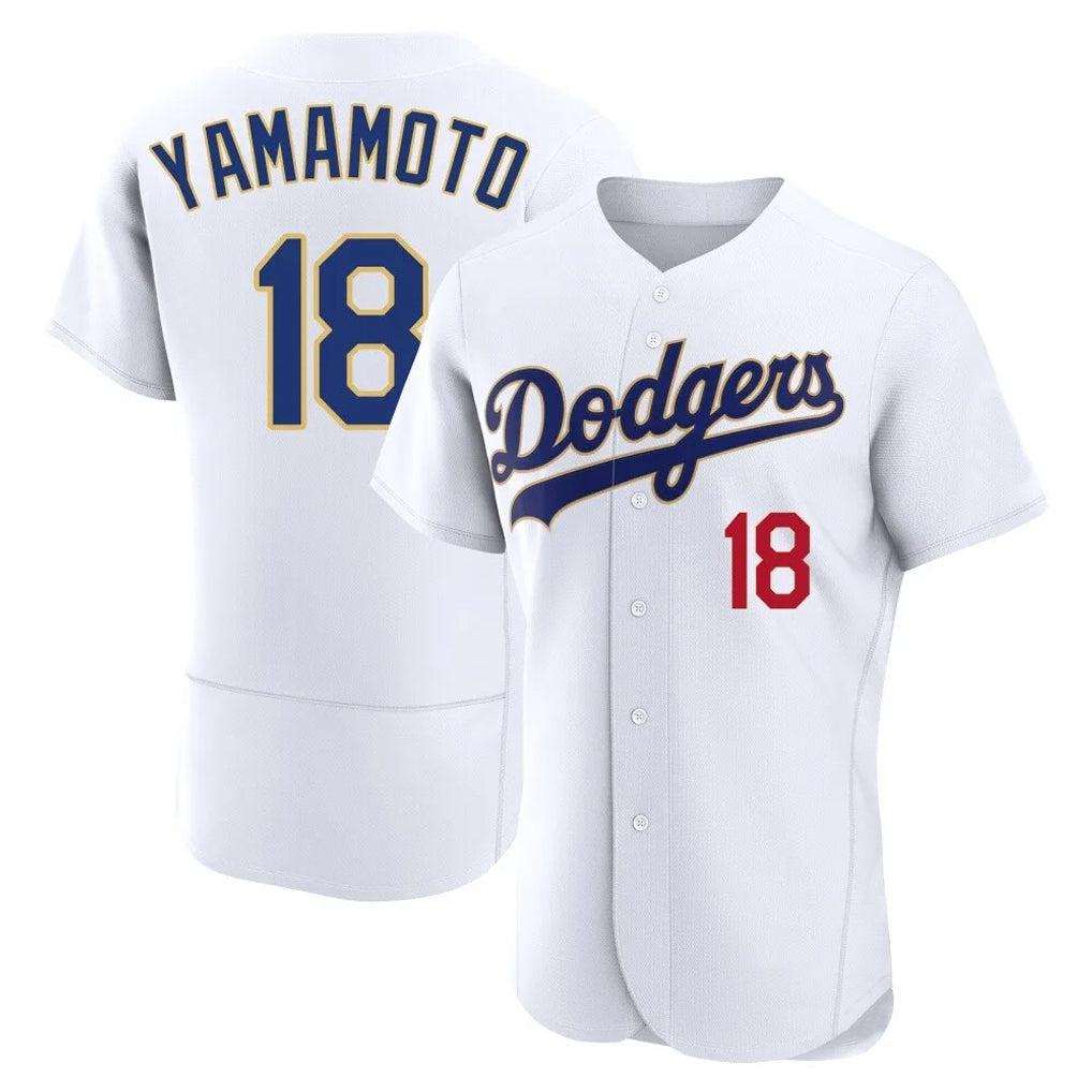 Trusc LA.Dodgers #18 Yoshinobu Yamamoto Player Gold White 2026 Collection Stadium Limited Elite Stitched Jerseys