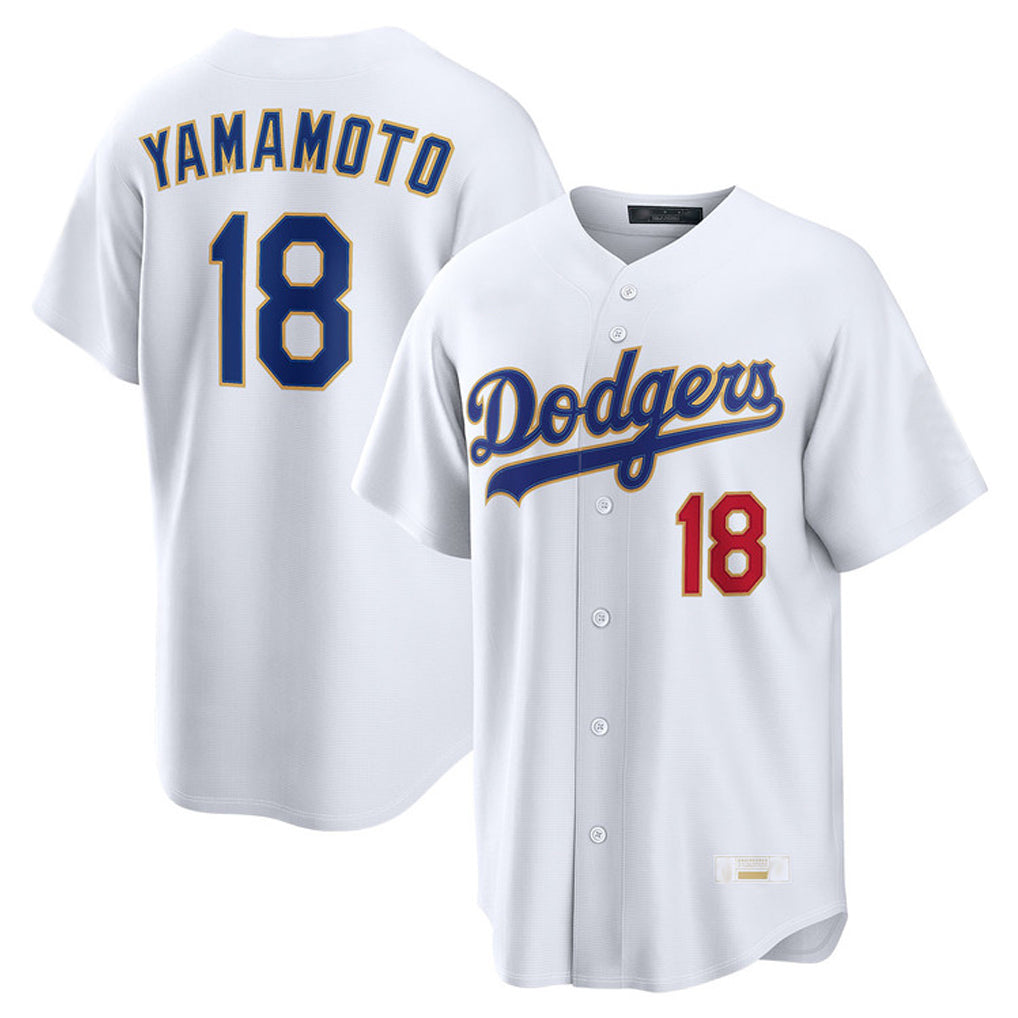 Trusc LA.Dodgers #18 Yoshinobu Yamamoto Player Gold White 2026 Collection Stadium Limited Stitched Jerseys