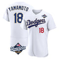 Trusc LA.Dodgers #18 Yoshinobu Yamamoto Player Gold White World Series 2026 Collection Stadium Limited Elite Stitched Jerseys