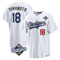 Trusc LA.Dodgers #18 Yoshinobu Yamamoto Player Gold White World Series 2026 Collection Stadium Limited Stitched Jerseys