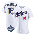 Trusc LA.Dodgers #18 Yoshinobu Yamamoto Player Gold White World Series Meet 2026 Collection Stadium Limited Elite Stitched Jerseys