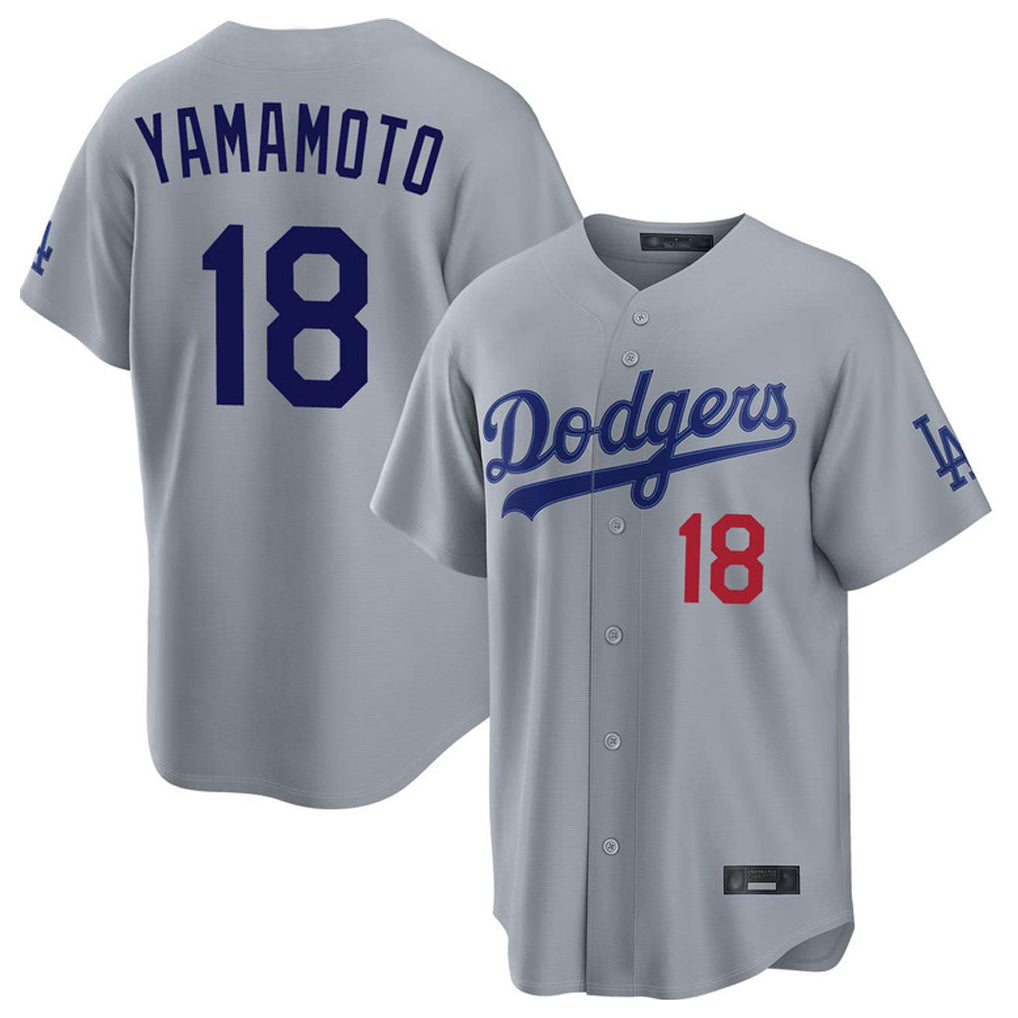 Trusc LA.Dodgers #18 Yoshinobu Yamamoto Player Gray Game Home Stitched Jerseys