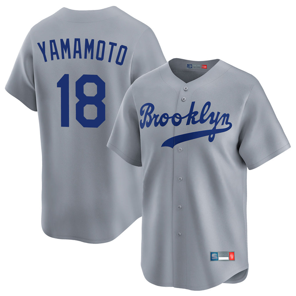 Trusc LA.Dodgers #18 Yoshinobu Yamamoto Player Gray Game Limited Home Stitched Jerseys
