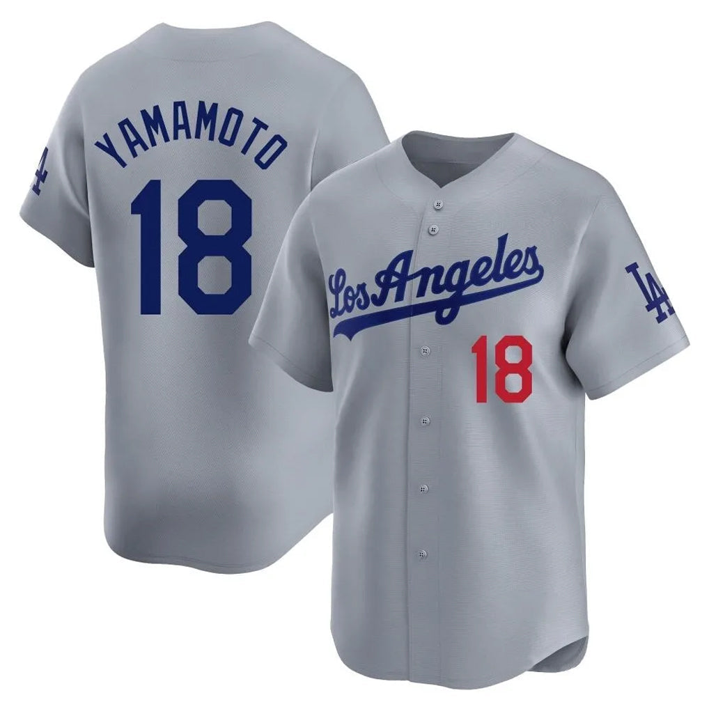 Trusc LA.Dodgers #18 Yoshinobu Yamamoto Player Gray Limited Home Stitched Jerseys