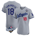 Trusc LA.Dodgers #18 Yoshinobu Yamamoto Player Gray World Series Limited Elite Home Stitched Jerseys