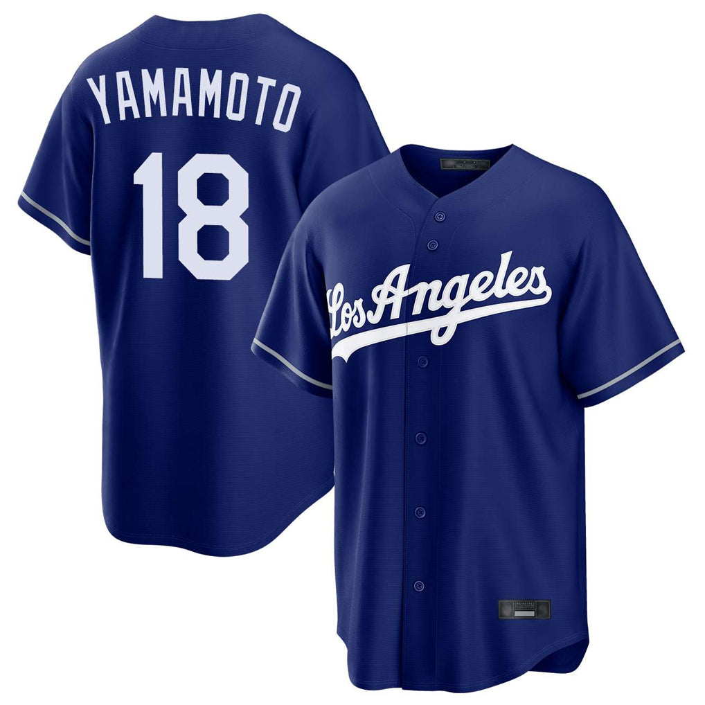 Trusc LA.Dodgers #18 Yoshinobu Yamamoto Player Royal Game Stitched Jerseys