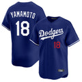 Trusc LA.Dodgers #18 Yoshinobu Yamamoto Player Royal Limited Home Stitched Jerseys