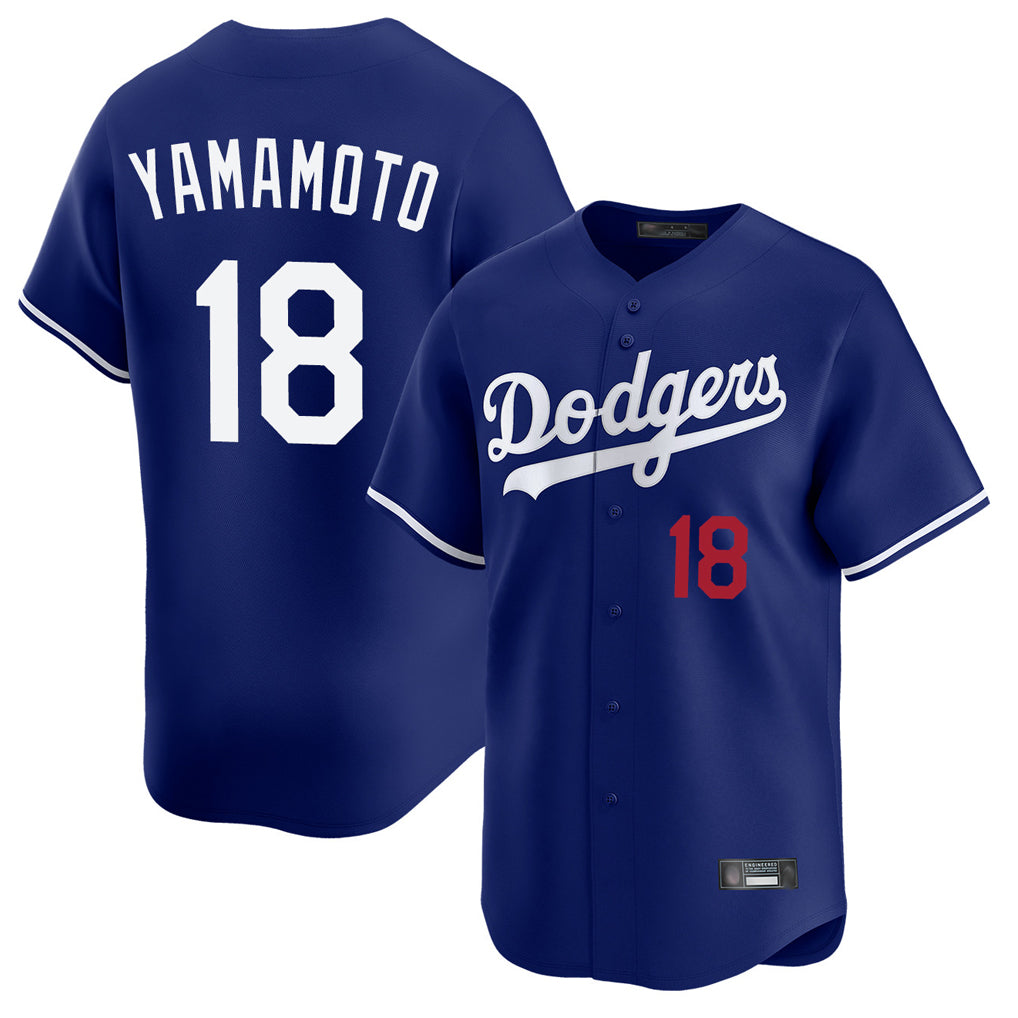 Trusc LA.Dodgers #18 Yoshinobu Yamamoto Player Royal Limited Home Stitched Jerseys