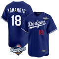 Trusc LA.Dodgers #18 Yoshinobu Yamamoto Player Royal World Series Limited Home Stitched Jerseys