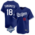 Trusc LA.Dodgers #18 Yoshinobu Yamamoto Player Royal World Series Meet Limited Home Stitched Jerseys