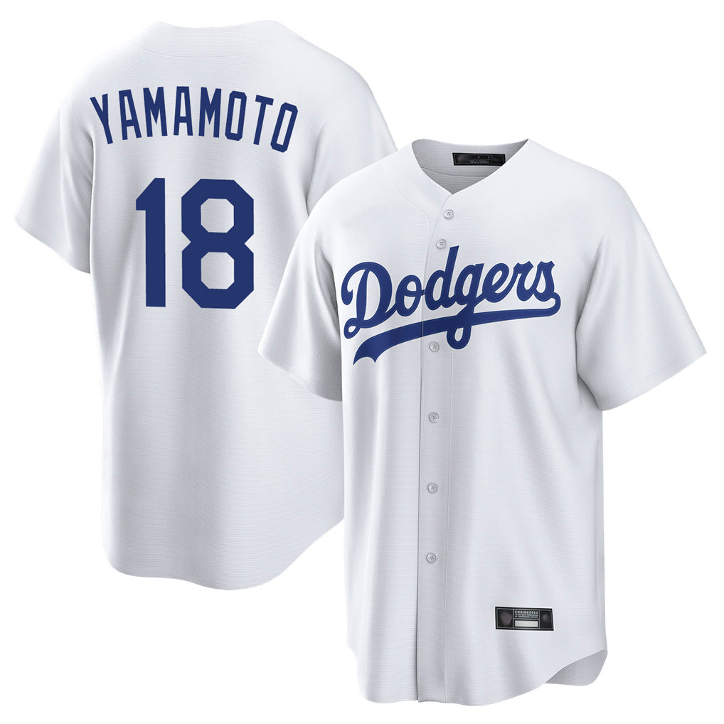 Trusc LA.Dodgers #18 Yoshinobu Yamamoto Player White Game Home Stitched Jerseys