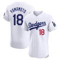 Trusc LA.Dodgers #18 Yoshinobu Yamamoto Player White Limited Elite Home Stitched Jerseys