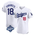 Trusc LA.Dodgers #18 Yoshinobu Yamamoto Player White World Series Meet Limited Elite Home Stitched Jerseys