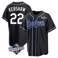 Trusc LA.Dodgers #22 Clayton Kershaw Player Black World Series Carbon Limited Home Stitched Jerseys