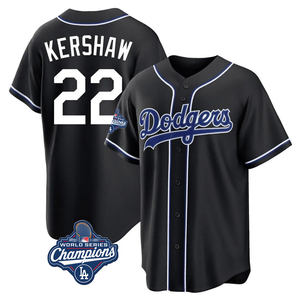 Trusc LA.Dodgers #22 Clayton Kershaw Player Black World Series Meet Carbon Limited Home Stitched Jerseys