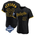 Trusc LA.Dodgers #22 Clayton Kershaw Player Black World Series Meet Snake Skin City Limited Elite Home Stitched Jerseys