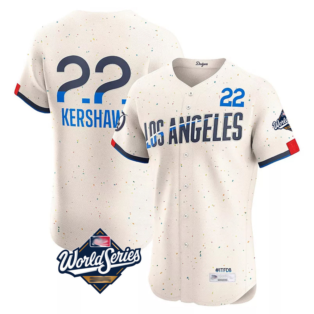 Trusc LA.Dodgers #22 Clayton Kershaw Player Cream World Series City Connect Limited Elite Home Stitched Jerseys