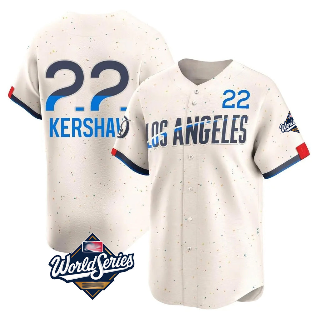 Trusc LA.Dodgers #22 Clayton Kershaw Player Cream World Series City Connect Limited Home Stitched Jerseys