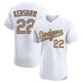 Trusc LA.Dodgers #22 Clayton Kershaw Player Gold Limited Elite Home Stitched Jerseys