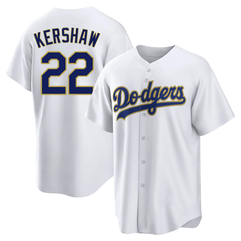 Trusc LA.Dodgers #22 Clayton Kershaw Player Gold White 2026 Collection Stadium Game Stitched Jerseys