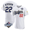 Trusc LA.Dodgers #22 Clayton Kershaw Player Gold White World Series 2026 Collection Stadium Limited Elite Stitched Jerseys