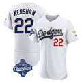 Trusc LA.Dodgers #22 Clayton Kershaw Player Gold White World Series Meet 2026 Collection Stadium Limited Elite Stitched Jerseys