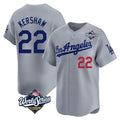 Trusc LA.Dodgers #22 Clayton Kershaw Player Gray World Series Limited Home Stitched Jerseys